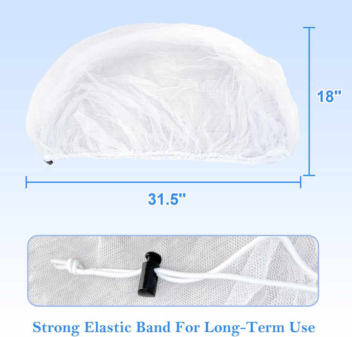 Mosquito Net for Stroller, Baby Bug Netting with Storage Bag, Breathable & Portable Mosquito Nets for Strollers, Car Seat, Bassinet, Cradle, Playard, Travel Mini Crib (White)
