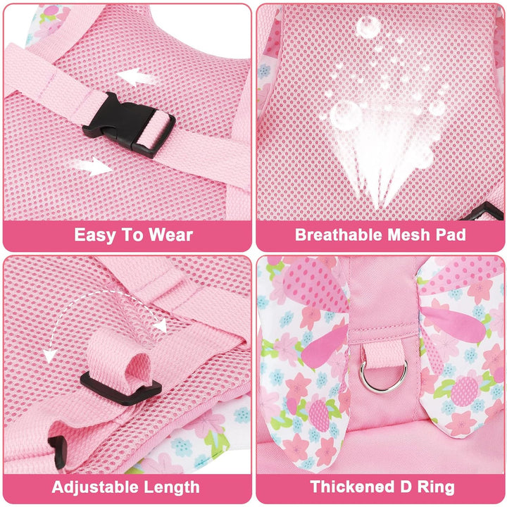 3 in 1 Toddler Harness Leashes + anti Lost Wrist Link, Kids Harness Children Leash for Girls, Child anti Lost Leash Baby Cute Harness Belt Strap Hold Kids Close While Walking
