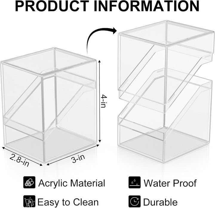 Card Deck Cases, 6 Pack Acrylic Commander Deck Box Holding 100+ Sleeved Cards with 6 Dividers, Clear Card Storage Box Fit for MTG, TCG, Sports Cards