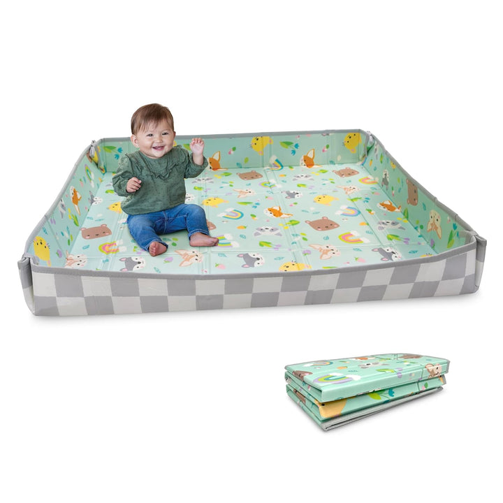 Foldable Soft Foam Play Mat, Baby Play Mat for Tummy Time & Floor Play, Lightweight, Easy to Store, Wipeable, Multicolor