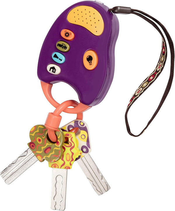 – Toy Car Keys – Key Fob with Lights & Sounds – Interactive Baby Toy – Pretend Keys for Babies, Toddlers – 10+ Months – Funkeys – Purple