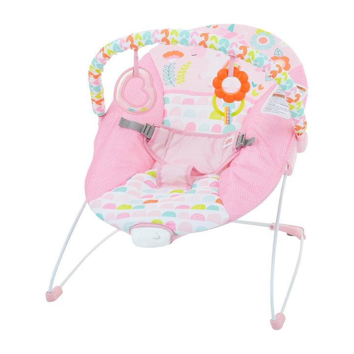 Baby Bouncer Soothing Vibrations Infant Seat - Removable -Toy Bar, Nonslip Feet, 0-6 Months up to 20 Lbs (Safari Fun)