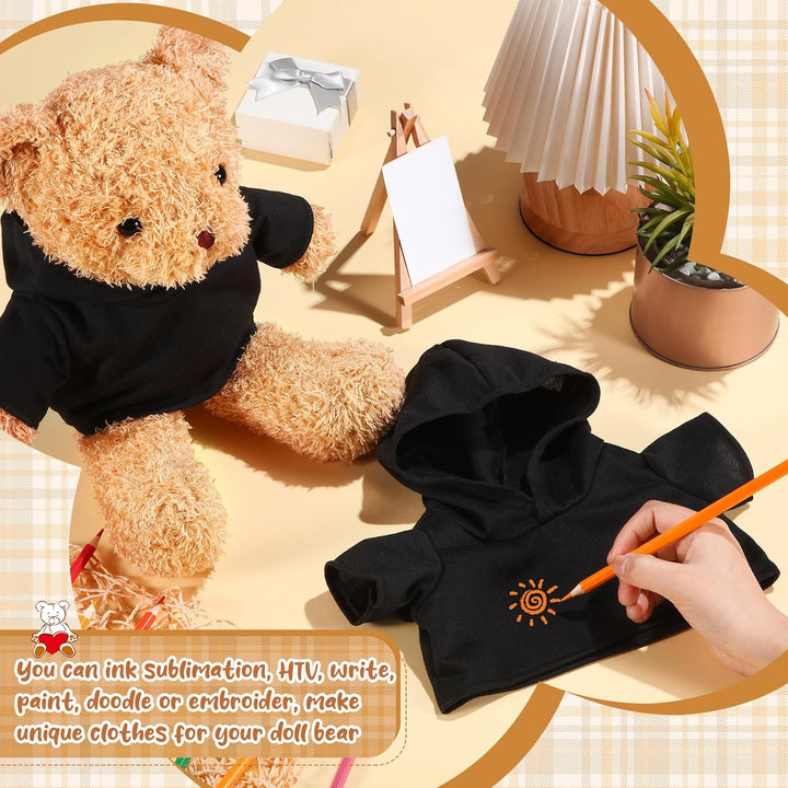 Sublimation Stuffed Bear Tshirt Fit 14-18 Inch Plush Bear Lovely Tiny Blank Stuffed Animal Clothes Easy Matching Doll Accessory Make Your Unique Stuffed Doll Outfit
