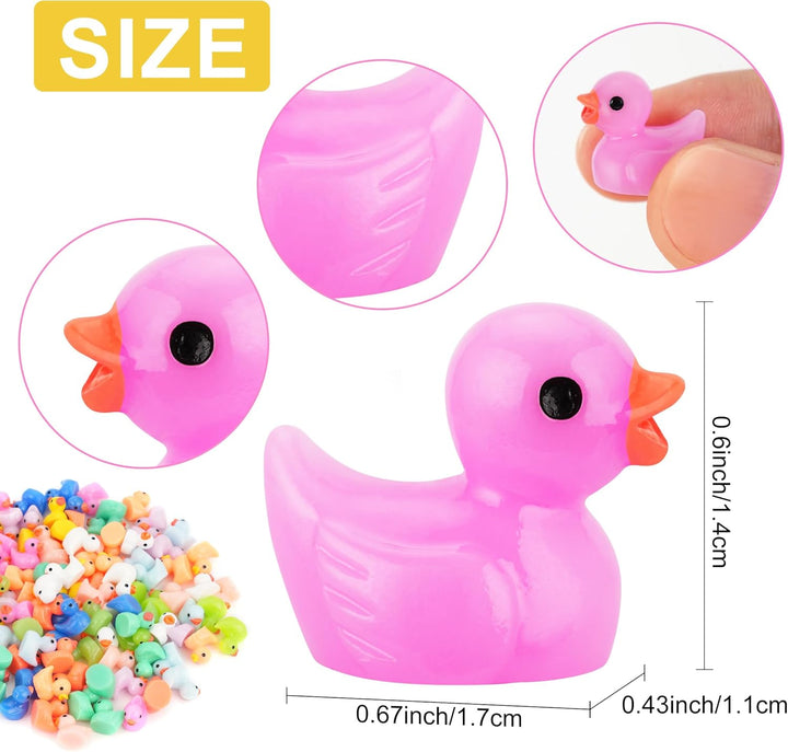 240 Pcs Mini Ducks Tiny Duck Figurines Bulk for Garden Micro Landscape, Mini Resin Ducks for Dollhouse Aquarium Potted Ornament Charms Party Toys DIY Craft Accessories