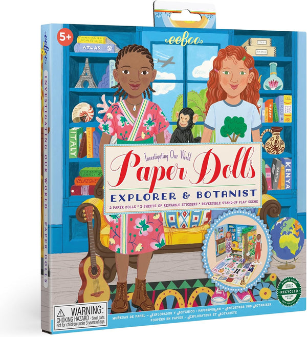 : Paper Dolls: Explorer & Botanist - Includes 2 Paper Dolls, Stand up Scene & Stickers, Kids Ages 5+