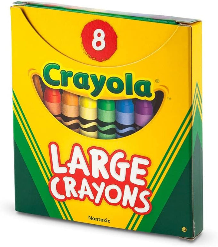 Large Crayons - Assorted (8 Count), Giant Crayons for Kids & Toddlers, Ages 2+