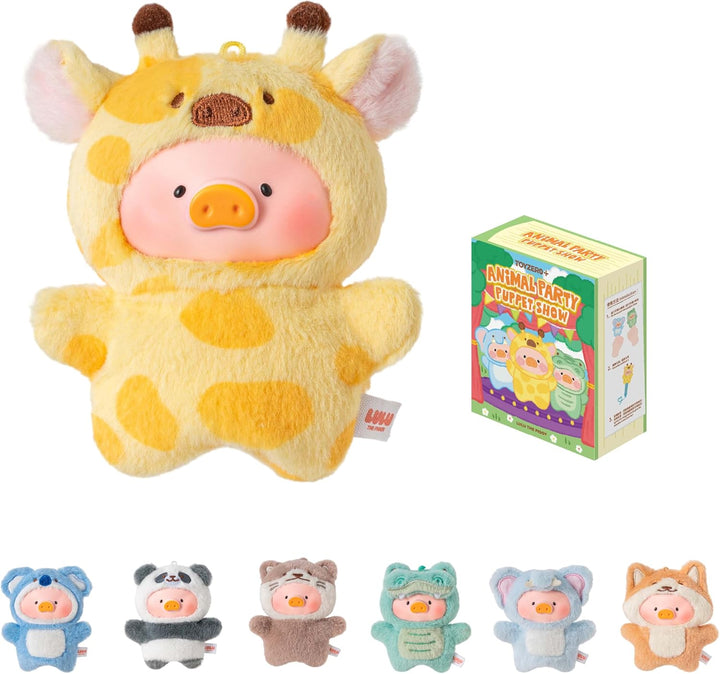 Lulu the Piggy Blind Box Figures - Puppet Show Series Plush Keychain Blind Boxes Figurines Cute Stuffed Animals Mystery Box Collectibles Toys Home Decorations Holiday Birthday Gifts, Single Box