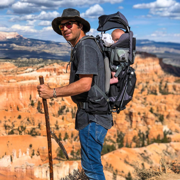 Canyonero Camping Baby Backpack Hiking Kid Toddler Child Carrier with Stand and Sun Shade Visor, Black