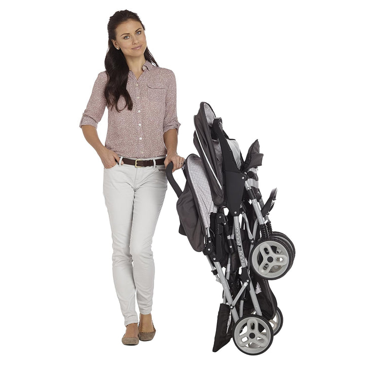 Duoglider Double Stroller | Lightweight Double Stroller with Tandem Seating, Glacier