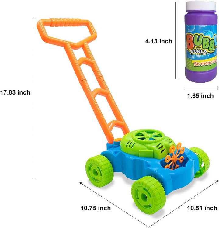 Bubble Lawn Mower for Toddlers 1-3, Outdoor Bubble Blower Machine for 1 Year Old Boys Toy Gifts, Kids Push Summer outside Garden Toys, Halloween Birthday Gifts for Preschool Baby Boys Age 1 2 3