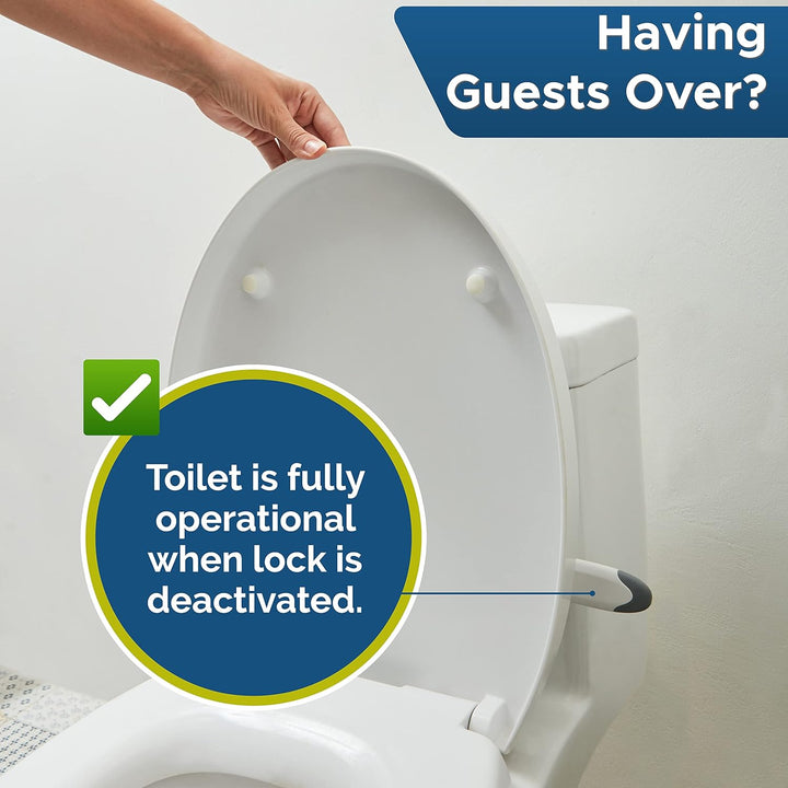 Baby Toilet Lock by  - 9"L X 4"W - Ideal Baby Proof Toilet Lid Lock - No Tools Needed Easy Installation with 3M Adhesive - Top Safety Toilet Seat Lock - Fits Most Toilets - White (1 Pack)
