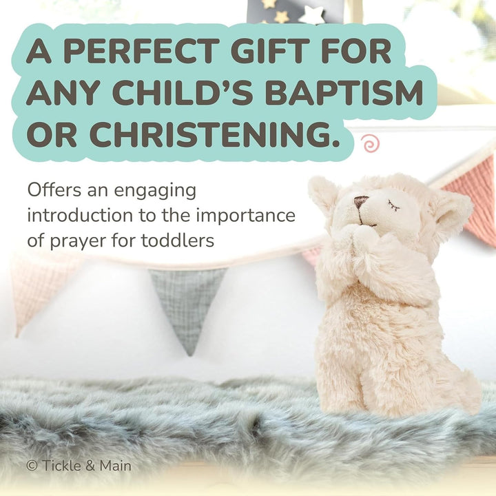 Catholic Baptism Set with Musical Prayer, Lamb & Baby’S First Prayer Book - 2-Pc White Presentation Box for Baptism Gifts for Boys