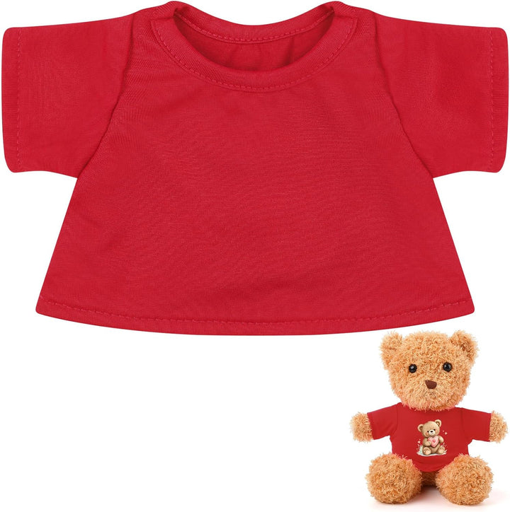 Sublimation Stuffed Bear Clothes Shirt Fit 8-12 Inch Plush Animal Tiny Blank Stuffed Animal Tshirt Easy Matching Doll Accessory Make Your Unique Stuffed Doll Outfit