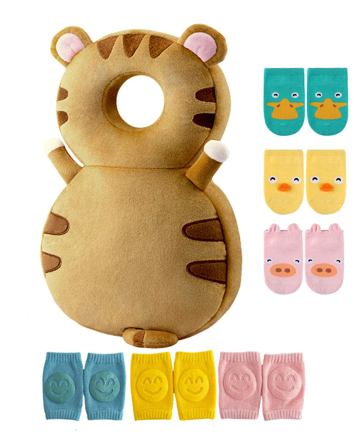 Toddler Baby Head Protector Backpack for Toddler Walker with Knee Pads&Anti-Slip Socks, Angel