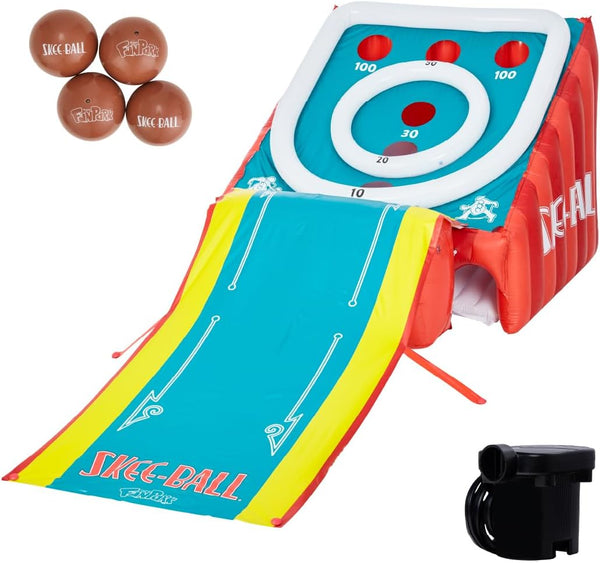 Funpark Giant Inflatable Skee-Ball Game – 11 Ft Long W/ 4 Balls & Electric Air Pump – Indoor & Outdoor Arcade Toy for Kids, Adults & Family – Fun Party Play for Home, Backyard, Events