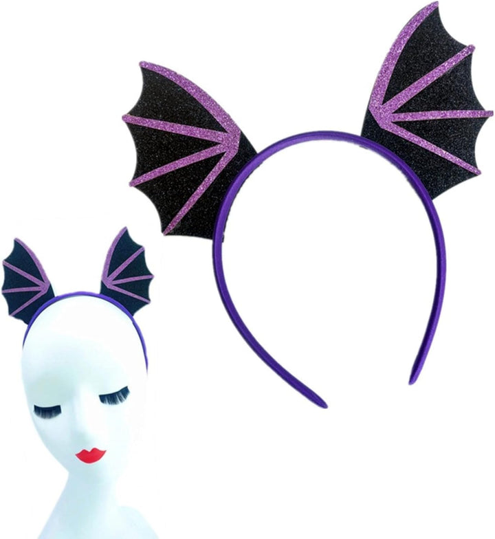 Purple Bat Headband Halloween Party Hair Accessory Cute and Funny Decoration Suitable for Makeup Parties