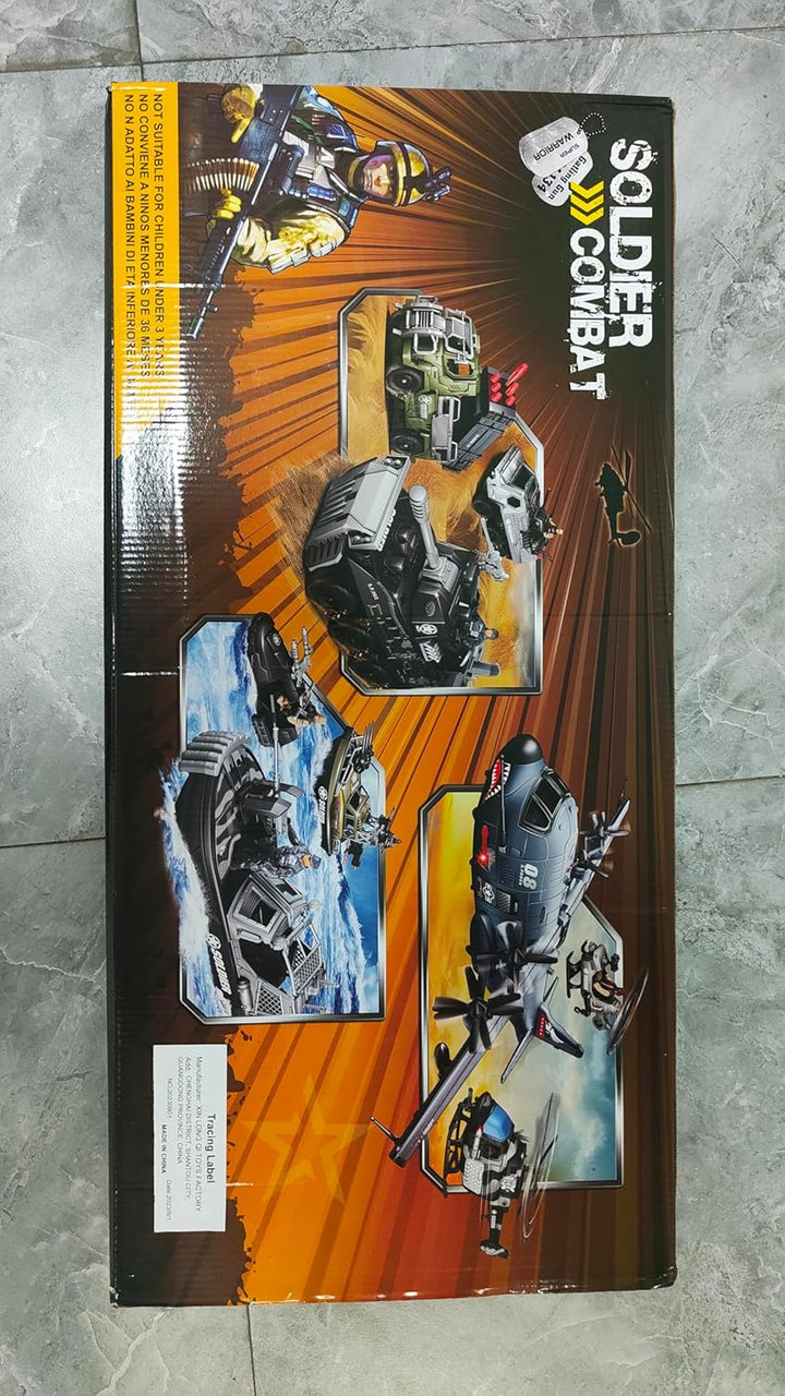 Military Toys Set - Army Men Soldiers Action Figures Playset with Military Vehicles, Weapon Gear & Model Toy Set for Kids 3+