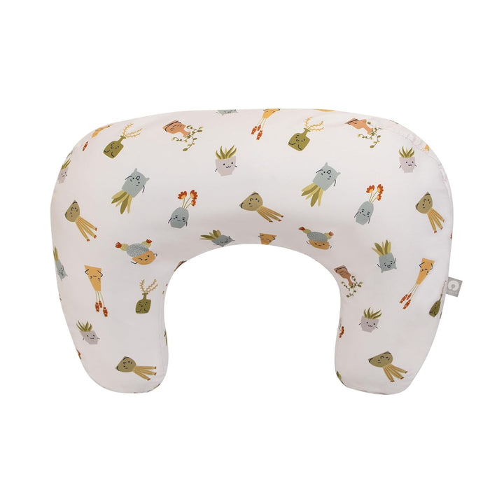 Original Nursing Pillow, Gray Taupe Leaves, Ergonomic Nursing Essentials for Bottle and Breastfeeding, Firm Fiber Fill, with Removable Pillow Cover, Machine Washable