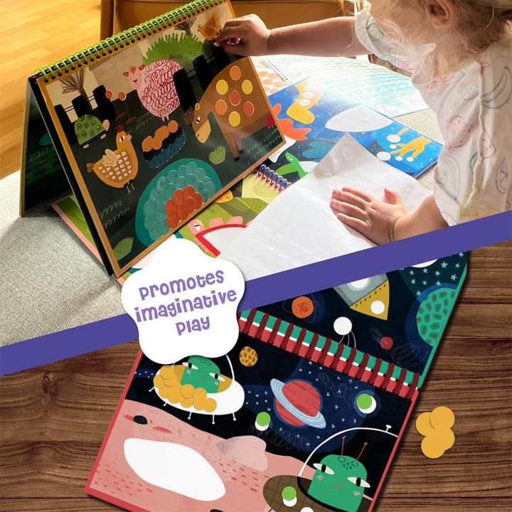 Dot Is Fun! - Imaginative Paint by Sticker Kit for Kids - Dot Art Sticker Book for Toddlers 3-5 - Stocking Stuffers for Kids - Sticker Art Book for Toddlers (Space)