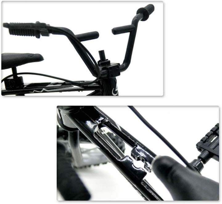 1/18 Diecast Bike Action Figure Toy,Mini Finger Mountain Bike Bicycle Art Crafts Desktop Decor - Black