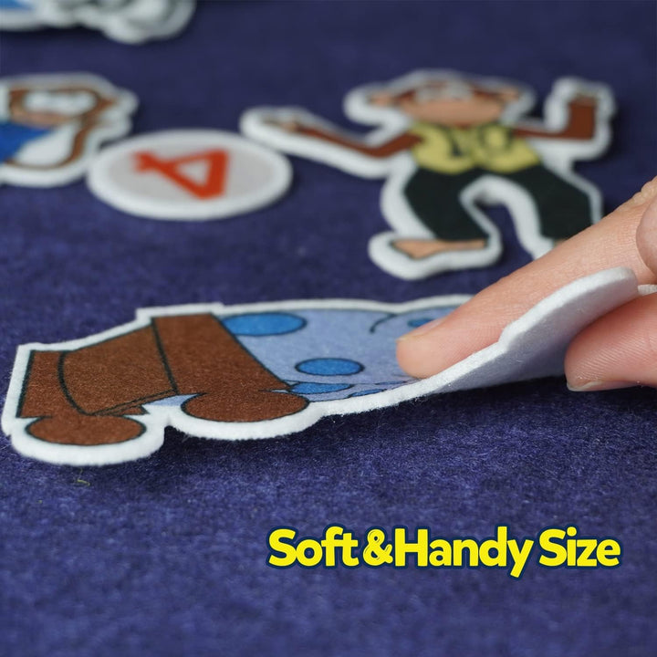 Felt Board for Toddlers, Felt Pieces Storytelling Flannel Board with 5 Little Ducks, 5 Little Monkeys and 5 Green Speckled Frogs Stories for Preschool Activities, 4 Sets