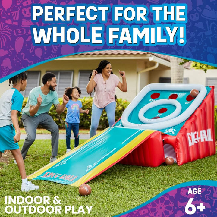 Funpark Giant Inflatable Skee-Ball Game – 11 Ft Long W/ 4 Balls & Electric Air Pump – Indoor & Outdoor Arcade Toy for Kids, Adults & Family – Fun Party Play for Home, Backyard, Events