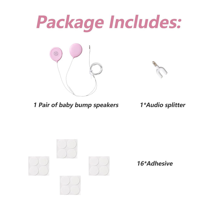 Baby Bump Headphones-Prebatal Belly Speakers for Women during Pregnancy,Play and Share Music to Your Baby(Pink)