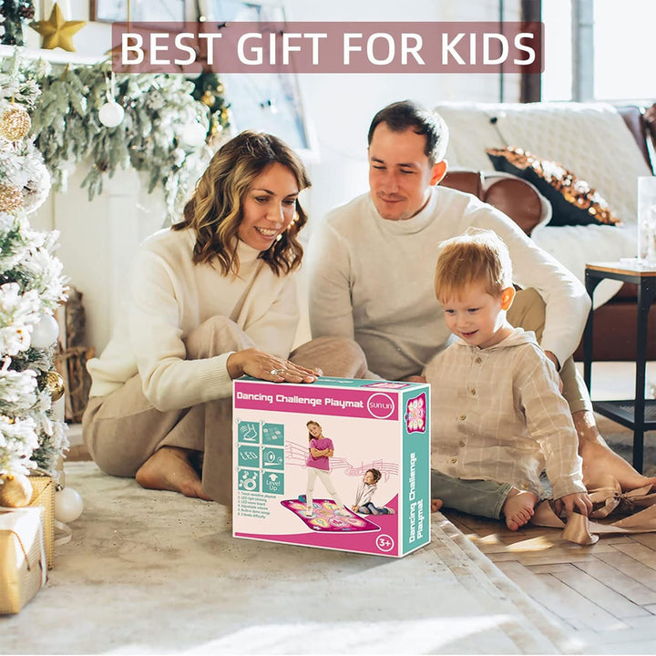 Dance Mat - Dance Mixer Rhythm Step Play Mat - Dance Game Toy Gift for Kids Girls Boys - Dance Pad with LED Lights, Adjustable Volume, Built-In Music, 3 Challenge Levels (3-12 Years Old)