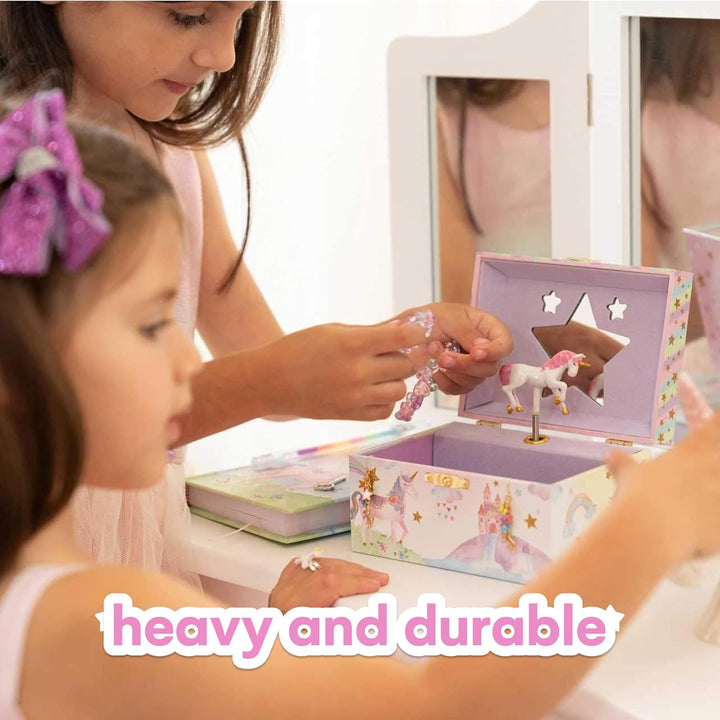 Jewelry Box for Girls - Girls Bedroom Accessories, Musical Jewelry Boxes with Spinning Unicorn Doll, Beautiful Dreamer Tune - Perfect Unicorn Birthday Gift for Kids 3 and Up