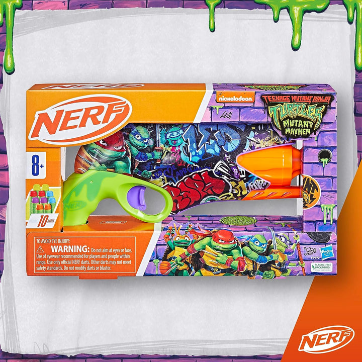 Teenage Mutant Ninja Turtles Blaster, 10 Elite Darts, Toy Foam Blasters, Ages 8 and Up