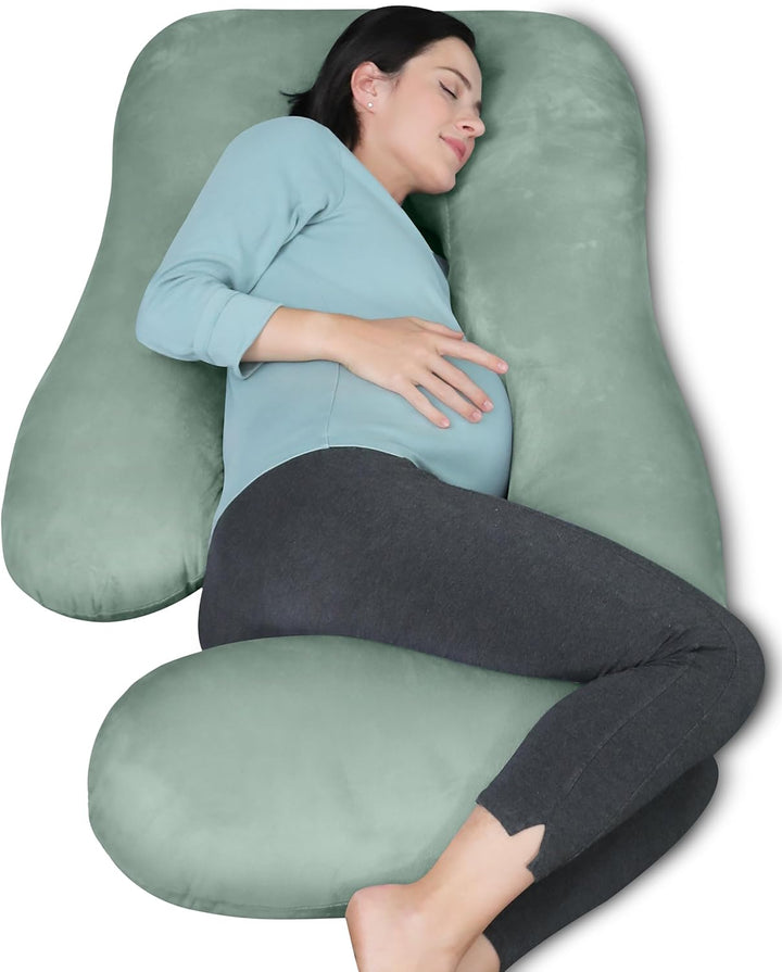 Pregnancy Pillows for Sleeping - U Shaped Full Body Maternity Pillow with Removable Cover - Support for Back, Legs, Belly, HIPS - 57 Inch Pregnancy Pillow for Women - Grey