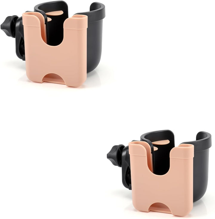 Stroller Cup Holder with Phone Holder, Bike Cup Holder, Universal Cup Holder for Uppababy Nuna Doona Strollers, 2-In-1 Cup Phone Holder for Stroller, Bike, Wheelchair, Walker, Scooter