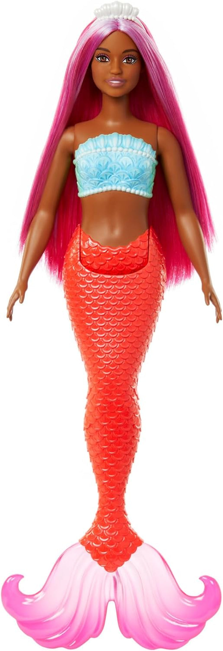 Mermaid Doll with Pink & Lilac Fantasy Hair & Headband Accessory, Toy with Shell-Inspired Bodice & Lavender Tail