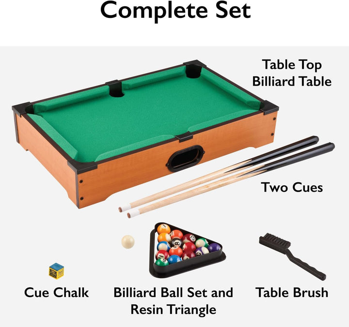 Mainstreet Classics 20-Inch Table Top Miniature Billiard/Pool Game Set