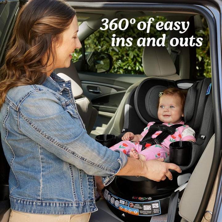 Easyturn 360 2-In-1 Convertible Car Seat, 360 Degree Rotating Infant to Toddler Rotating Car Seat, 2 Modes Forward and Rear Facing, Slim Design, Cyran