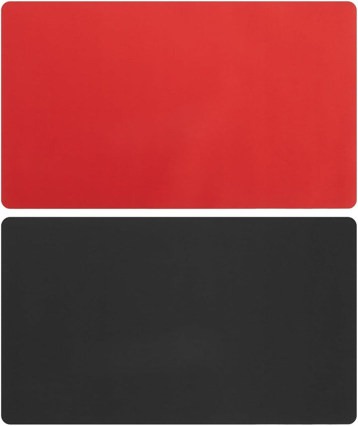 Card Playmat for Trading Card Games - 24 X 14 In, 2-Pack (Black & Red) - Roll-Up Mat with Smooth Surface for MTG & Board Games