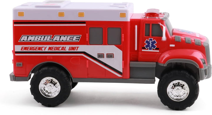 Rescue Force 12" Police Cruiser Toy: Realistic Lights & Sound Effects, Free Wheeling Play & Batteries Included - Ages 3+