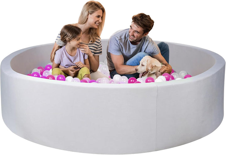 Foam Ball Pit, 35"X 12" Ball Pits for Toddlers, Soft round Kiddie Baby Ball Pool for Kids, Ideal Gift for Babies Indoor Outdoor Game, Balls Not Included (Grey)
