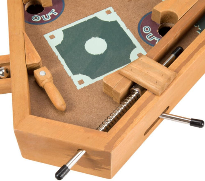Baseball Pinball Tabletop Skill Game - Classic Miniature Wooden Retro Sports Arcade Desktop Toy for Adult Collectors and Children, NULL, 13 X 12.25 X 8"