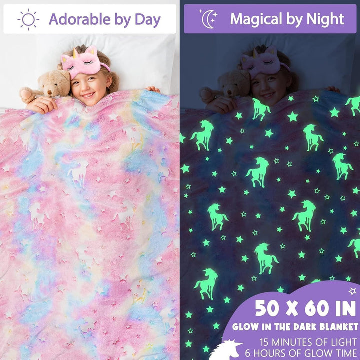 Unicorn Gifts for Girls 4-6 6-8 8-10, Kids Unicorn Toys Set with Blanket for 3 4 5 6 7 8 9 10 Year Old Toddler Teen Tween Girl Trendy Stuff Birthday Gifts Toy for Girls Daughter Niece