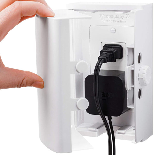 Baby Safety Outlet Cover Box (2 Pack) Double Lock for Much Better Toddler Proofing, Easier Operation, Simple 3 Step Install with Included Screws. Provides Extra Space inside for Plugs (2 Pack, White)