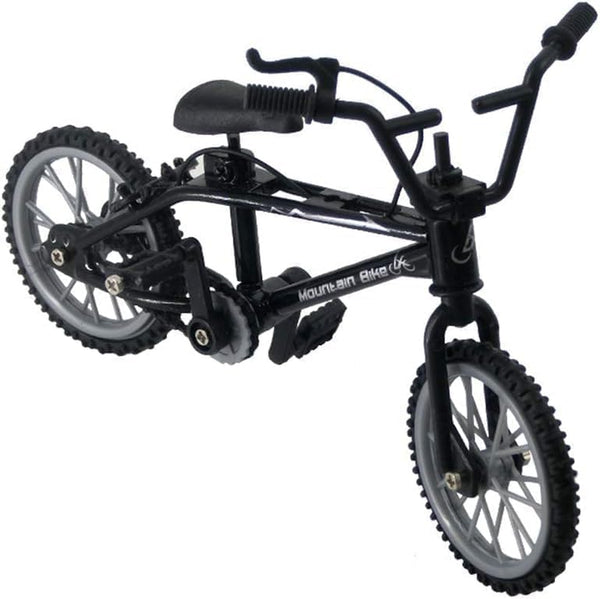 Black 1/18 Finger Bike Action Figure Toy,Mini Finger Mountain Bike Model Art Crafts Desktop Decor