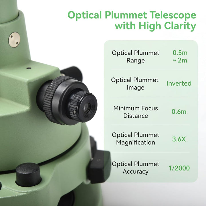 Surveying Tribrach and Adapter, Green Three-Jaw RTK Base with Optical Plummet, 5/8″ Thread for GNSS GPS RTK & Total Station Prism Optical Targeting Base