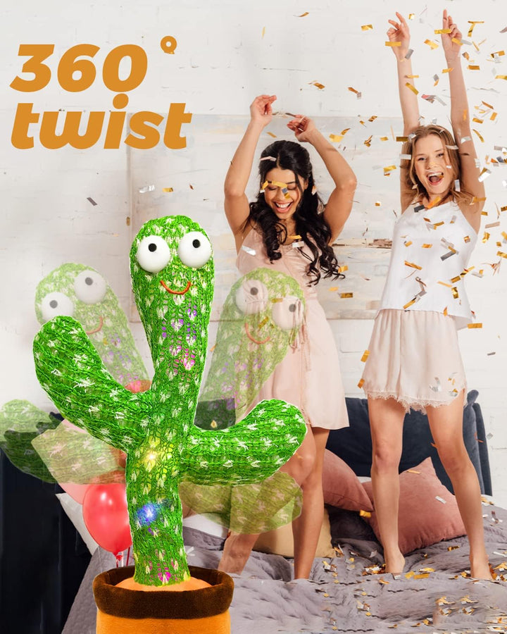 Talking Cactus Toy That Talks Back,Volume Adjustment Dancing Mimicking Cactus Baby Toy,Singing Record Repeat What You Say, Sunny Silly Light up Tummy Time Funny Gift for Toddler Boys Girls Toys