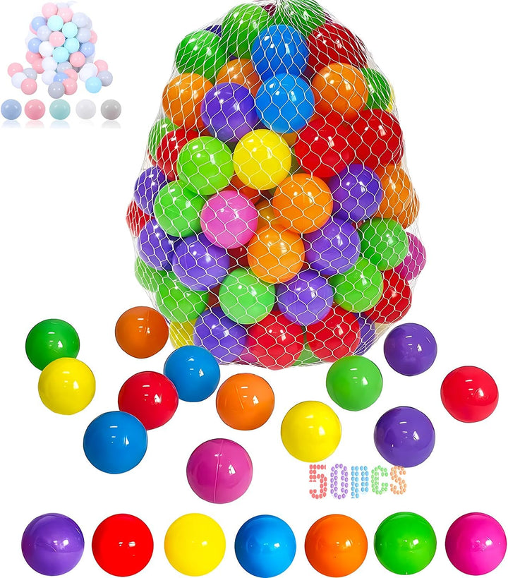 50 100 200 Soft Plastic Ball Pit Balls for Kids, Gift for Baby Toddler Birthday Christmas, Ball Pit Play Tent, Baby Kiddie Pool Water Toys, Party Decoration