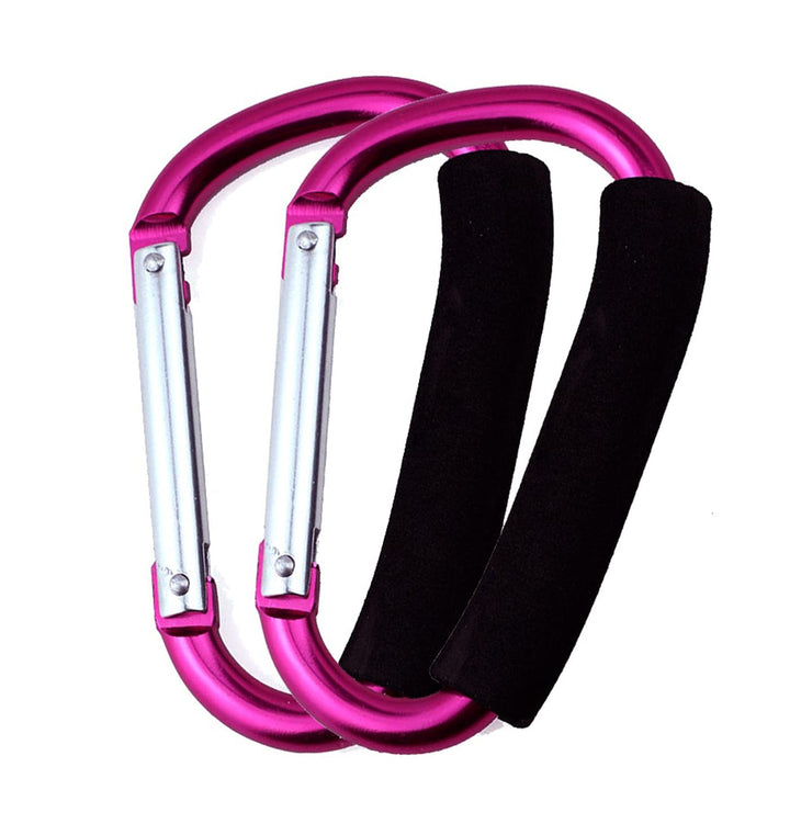 Stroller Hooks by Baby,2 Pcs Carabiner Stroller Hook Organizer for Hanging Purses, Diaper Bag, Shopping Bags. Clip Fits Single/Twin Travel Systems, Car Seats and Joggers (Black)