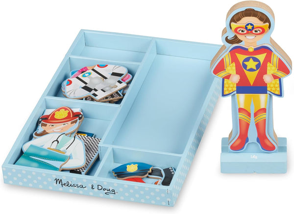 Julia Magnetic Dress-Up Wooden Doll Pretend Play Set (25+ Pcs)