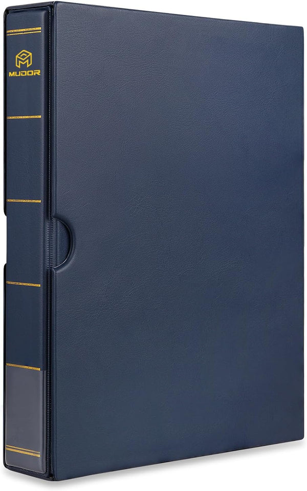 Empty Stamp Albums Stockbook for Professional Collectors, Classic Binder with Slipcase (Blue)