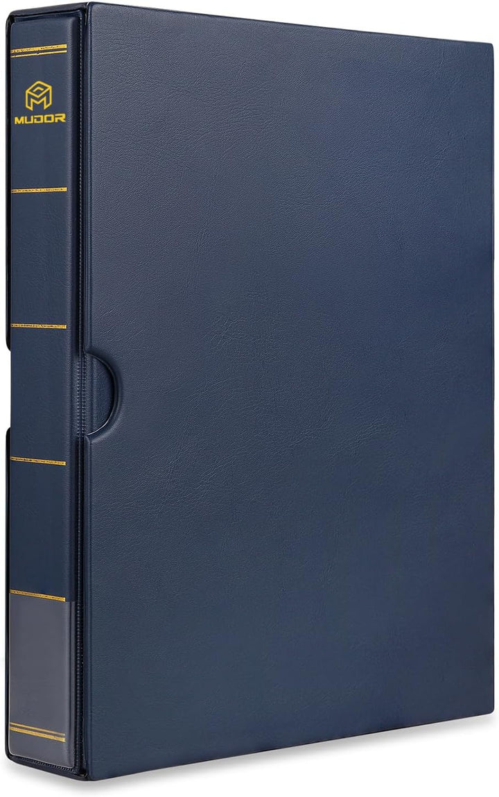 Empty Stamp Albums Stockbook for Professional Collectors, Classic Binder with Slipcase (Blue)