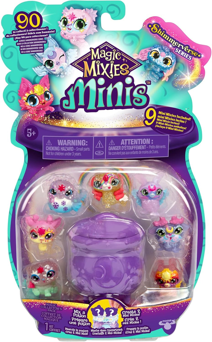 Minis Magic Shimmerverse Series Collector'S Pack, 9 Mini Mixies Included with Magical Fizz Cauldron Unboxing - 2 Hidden Minis